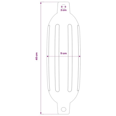 VidaXL Odbojnice do łodzi, 4 szt., czarne, 41x11,5 cm, PVC