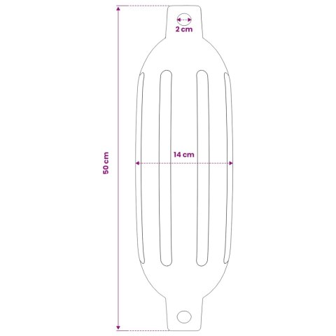 VidaXL Odbojnice do łodzi, 4 szt., niebieskie, 51x14 cm, PVC