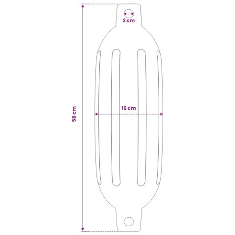VidaXL Odbojnice do łodzi, 4 szt., niebieskie, 58,5x16,5 cm, PVC
