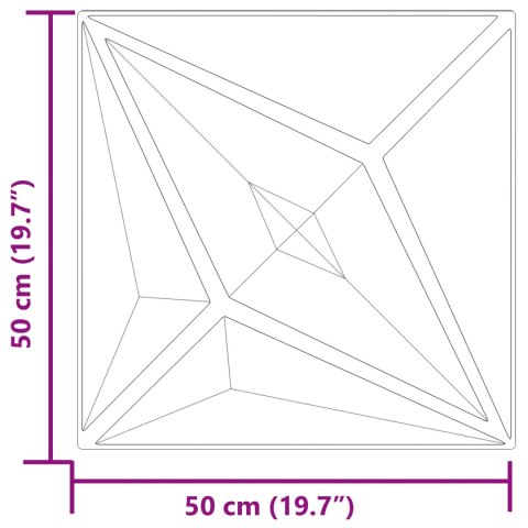 VidaXL Panele ścienne 24 pcs Beton gwiazdy 50 x 50 cm Pianka XPS