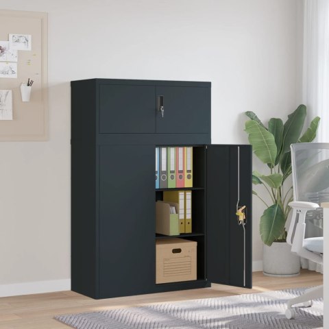VidaXL Szafa na dokumenty, antracytowa, 90x40x145 cm, stalowa