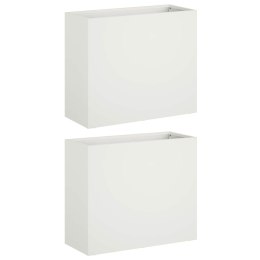 VidaXL Doniczka ogrodowa 2 szt. Biały 50 x 20 x 40 cm Stal zimnogięta