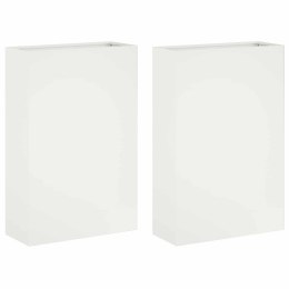 VidaXL Doniczka ogrodowa 2 szt. Biały 50 x 20 x 75 cm Stal zimnogięta