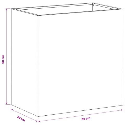 VidaXL Doniczka ogrodowa 2 szt. Czarny 50 x 30 x 50 cm Stal zimnogięta