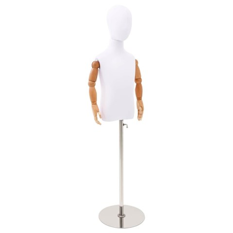 VidaXL Regulowany manekin 120-150 cm z podstawą Dla obu płci PP Biały