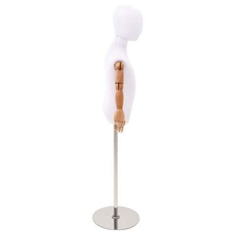 VidaXL Regulowany manekin 120-150 cm z podstawą Dla obu płci PP Biały