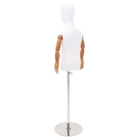VidaXL Regulowany manekin 120-150 cm z podstawą Dla obu płci PP Biały