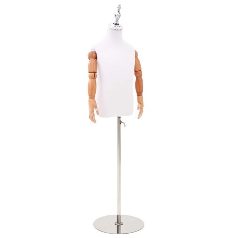 VidaXL Regulowany manekin 120-150 cm z podstawą Dla obu płci PP Biały