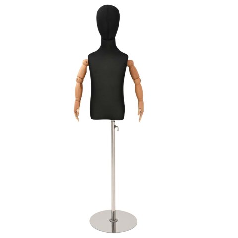 VidaXL Regulowany manekin 120-150 cm z podstawą Dla obu płci PP Czarny