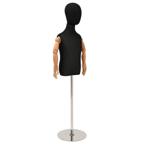 VidaXL Regulowany manekin 120-150 cm z podstawą Dla obu płci PP Czarny