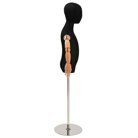 VidaXL Regulowany manekin 120-150 cm z podstawą Dla obu płci PP Czarny