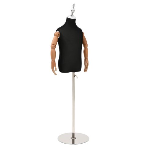 VidaXL Regulowany manekin 120-150 cm z podstawą Dla obu płci PP Czarny