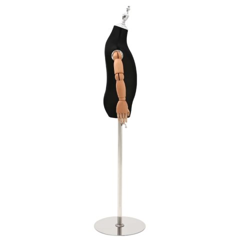 VidaXL Regulowany manekin 120-150 cm z podstawą Dla obu płci PP Czarny