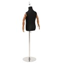 VidaXL Regulowany manekin 120-150 cm z podstawą Dla obu płci PP Czarny