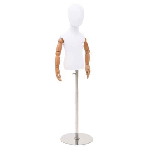 VidaXL Regulowany manekin 120-157 cm z podstawą Dla obu płci PP Biały