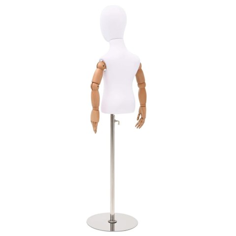 VidaXL Regulowany manekin 120-157 cm z podstawą Dla obu płci PP Biały