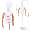 VidaXL Regulowany manekin 120-157 cm z podstawą Dla obu płci PP Biały