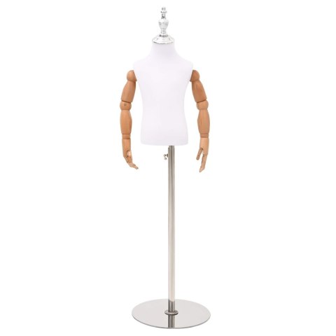 VidaXL Regulowany manekin 120-157 cm z podstawą Dla obu płci PP Biały