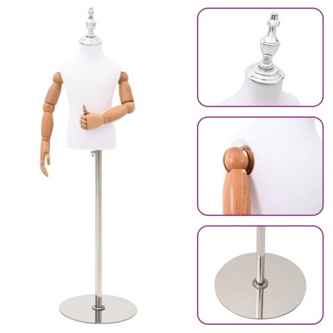 VidaXL Regulowany manekin 120-157 cm z podstawą Dla obu płci PP Biały