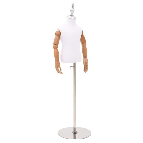 VidaXL Regulowany manekin 120-157 cm z podstawą Dla obu płci PP Biały