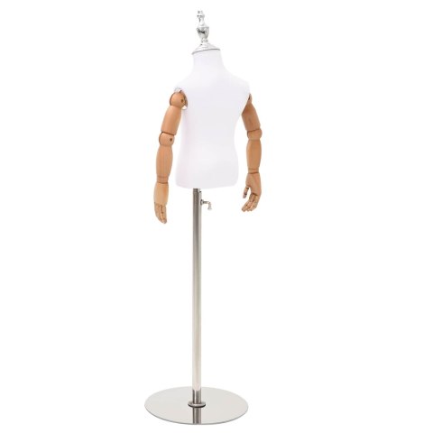 VidaXL Regulowany manekin 120-157 cm z podstawą Dla obu płci PP Biały