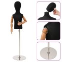 VidaXL Regulowany manekin 120-157 cm z podstawą Dla obu płci PP Czarny