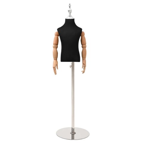 VidaXL Regulowany manekin 120-157 cm z podstawą Dla obu płci PP Czarny