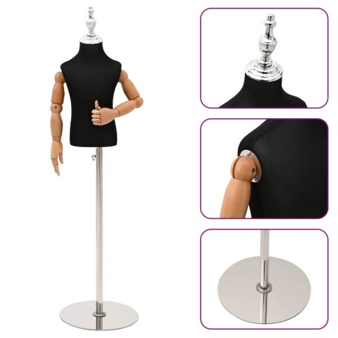 VidaXL Regulowany manekin 120-157 cm z podstawą Dla obu płci PP Czarny