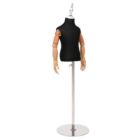 VidaXL Regulowany manekin 120-157 cm z podstawą Dla obu płci PP Czarny