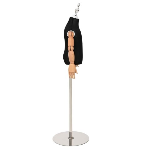 VidaXL Regulowany manekin 120-157 cm z podstawą Dla obu płci PP Czarny