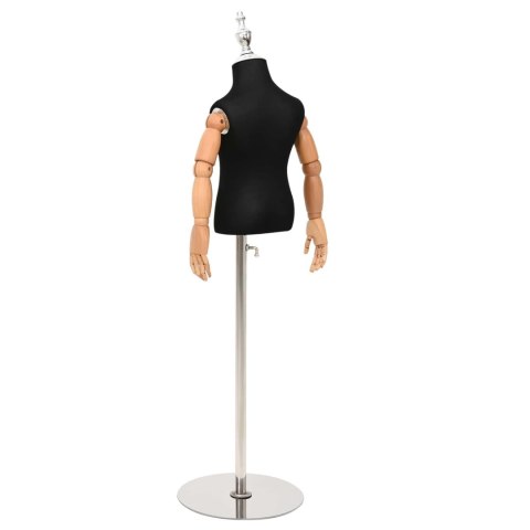 VidaXL Regulowany manekin 120-157 cm z podstawą Dla obu płci PP Czarny