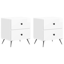 VidaXL Szafka Nocna 2 szt. Biały wysoki połysk 43 x 34,5 x 47,5 cm