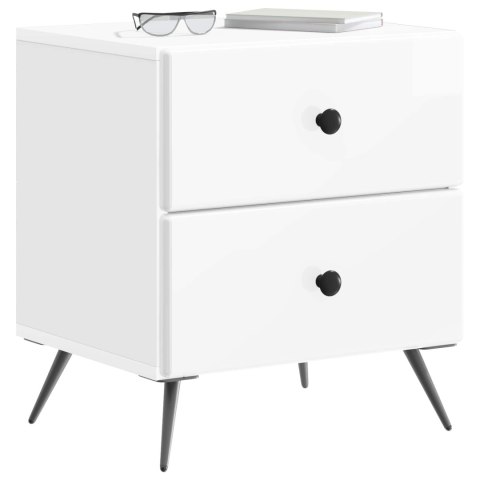 VidaXL Szafka Nocna 2 szt. Biały wysoki połysk 43 x 34,5 x 47,5 cm