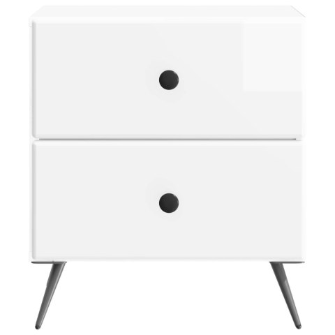 VidaXL Szafka Nocna 2 szt. Biały wysoki połysk 43 x 34,5 x 47,5 cm