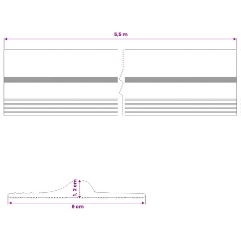 VidaXL Uszczelka podłogowa do garażu Czarny i Żółty 12 x 90 mm 5,5 m