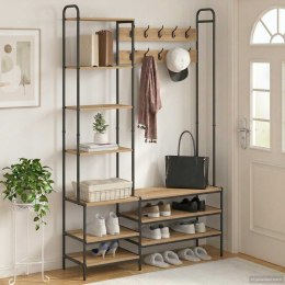 VidaXL Wieszak na płaszcze z ławką na buty Dąb artisan