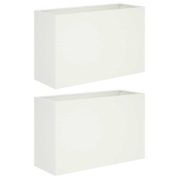 VidaXL Doniczka ogrodowa 2 szt. Biały 80 x 30 x 40 cm Stal zimnogięta