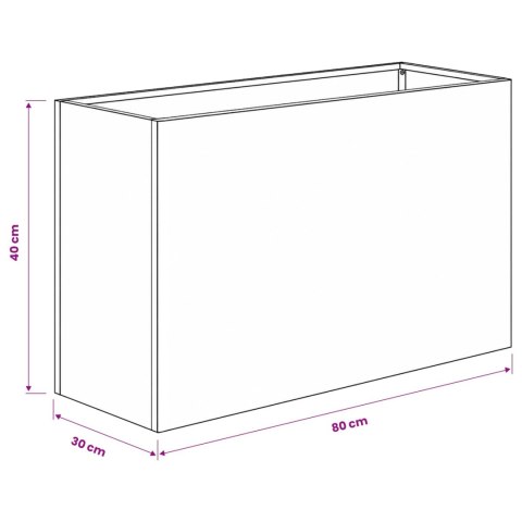 VidaXL Doniczka ogrodowa 2 szt. Biały 80 x 30 x 40 cm Stal zimnogięta