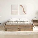 VidaXL Ramka łóżka Dąb rzemieślniczy 140 x 190 cm Drewno inżynieryjne