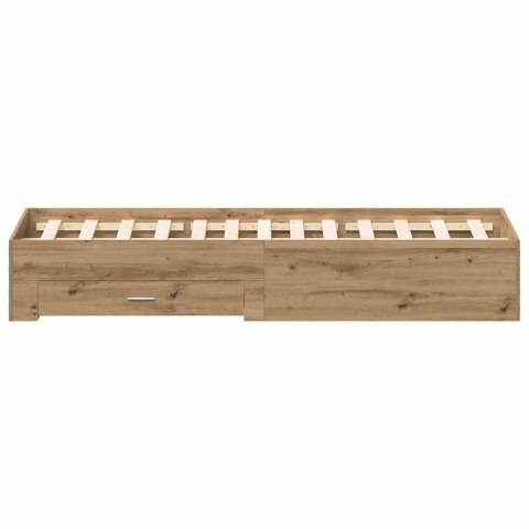 VidaXL Ramka łóżka Dąb rzemieślniczy 140 x 190 cm Drewno inżynieryjne