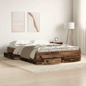 VidaXL Ramka łóżka Stare drewno 140 x 190 cm Drewno inżynieryjne