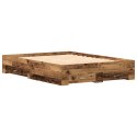 VidaXL Ramka łóżka Stare drewno 140 x 190 cm Drewno inżynieryjne