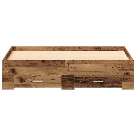 VidaXL Ramka łóżka Stare drewno 140 x 190 cm Drewno inżynieryjne