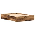 VidaXL Ramka łóżka Stare drewno 140 x 190 cm Drewno inżynieryjne