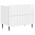VidaXL Szafka Nocna Biały wysoki połysk 62 x 34,5 x 49,5 cm