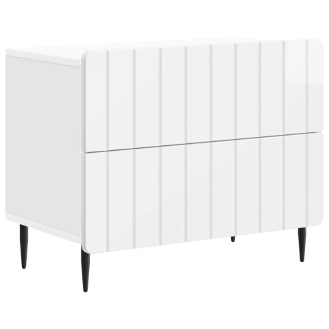 VidaXL Szafka Nocna Biały wysoki połysk 62 x 34,5 x 49,5 cm