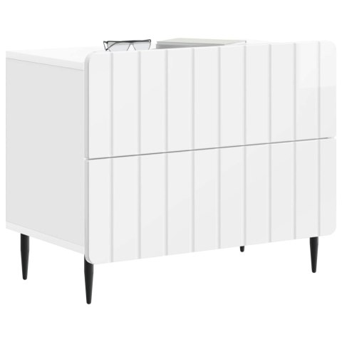 VidaXL Szafka Nocna Biały wysoki połysk 62 x 34,5 x 49,5 cm