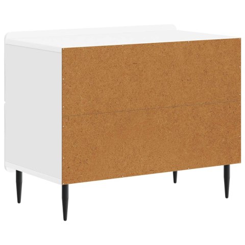 VidaXL Szafka Nocna Biały wysoki połysk 62 x 34,5 x 49,5 cm