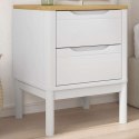 VidaXL Szafka nocna FLORO, biała, 45x39x57 cm, lite drewno sosnowe