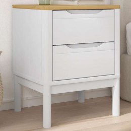 VidaXL Szafka nocna FLORO, biała, 45x39x57 cm, lite drewno sosnowe